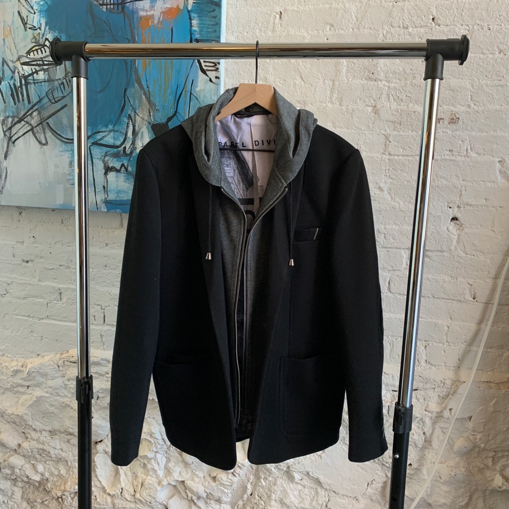 Projek black blazer with detachable hoodie - 2for1
